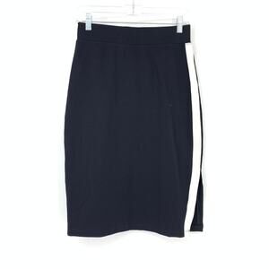 American Giant Skirt Women's 0 US XS Black Pencil Pull On Ponte Side Slit